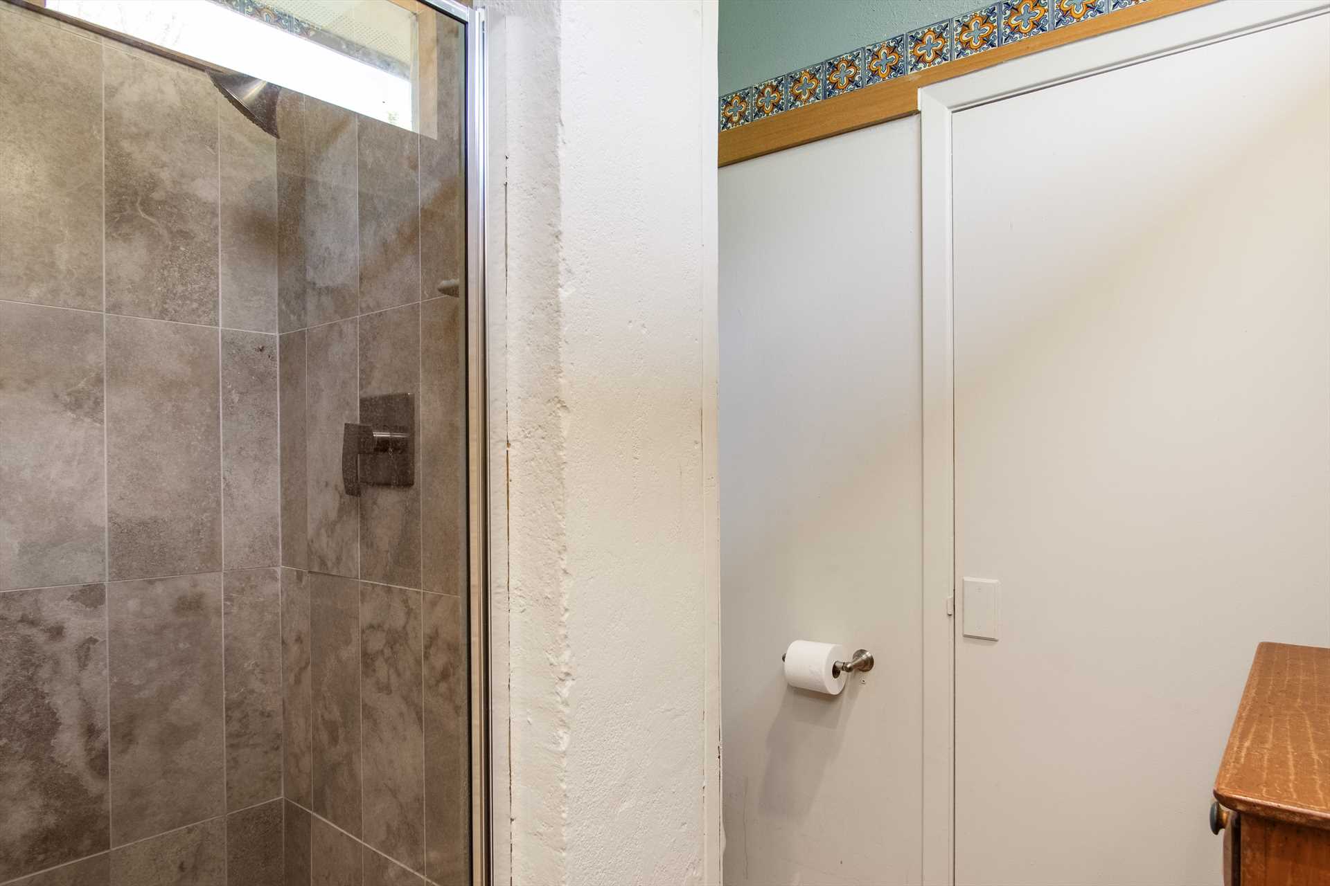                                                 A big and roomy shower stall makes for quality cleanup time in the second full bath!