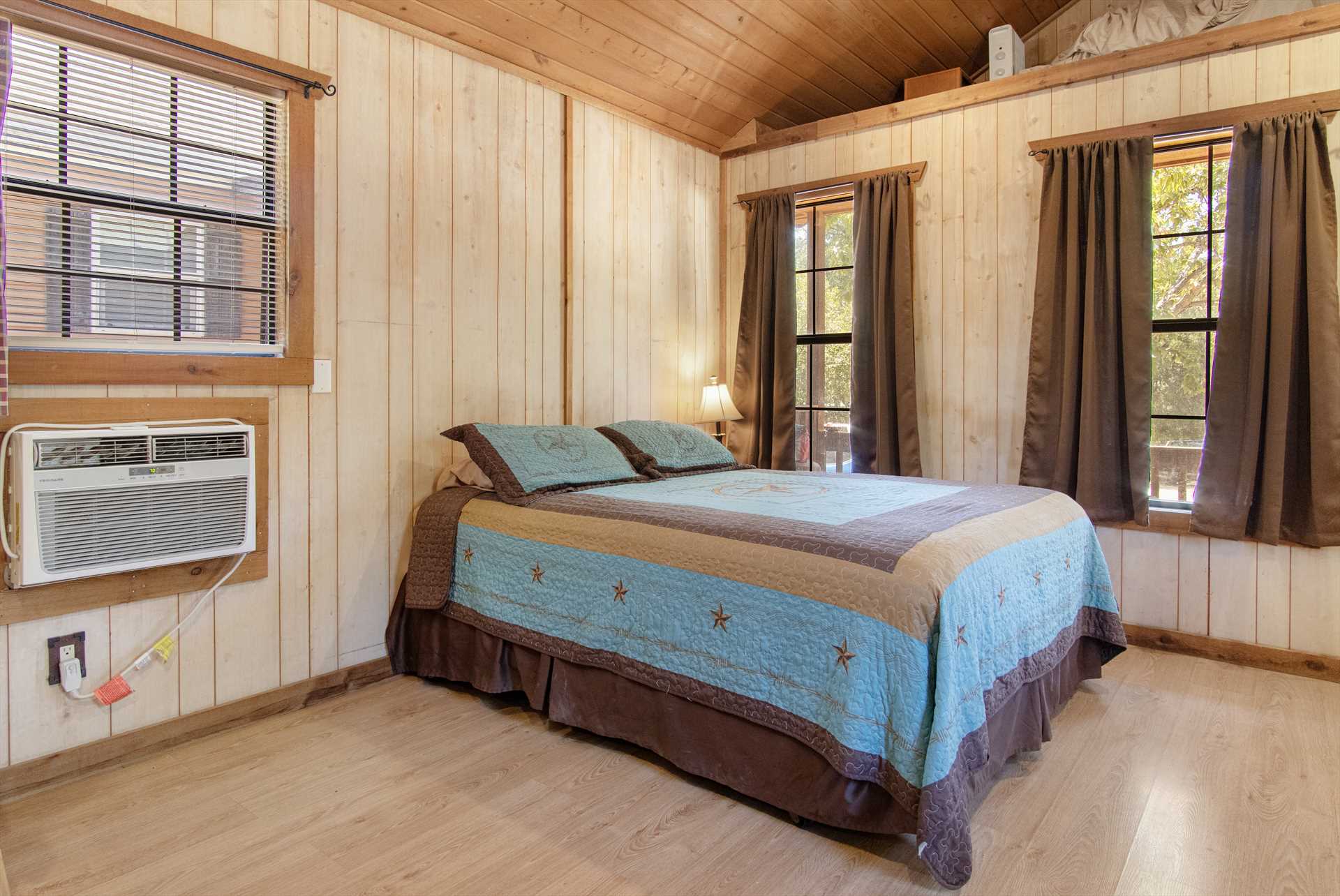                                                 With luxurious sleeping space for up to four, the cabin serves equally well as a family getaway, or as a couples' retreat.