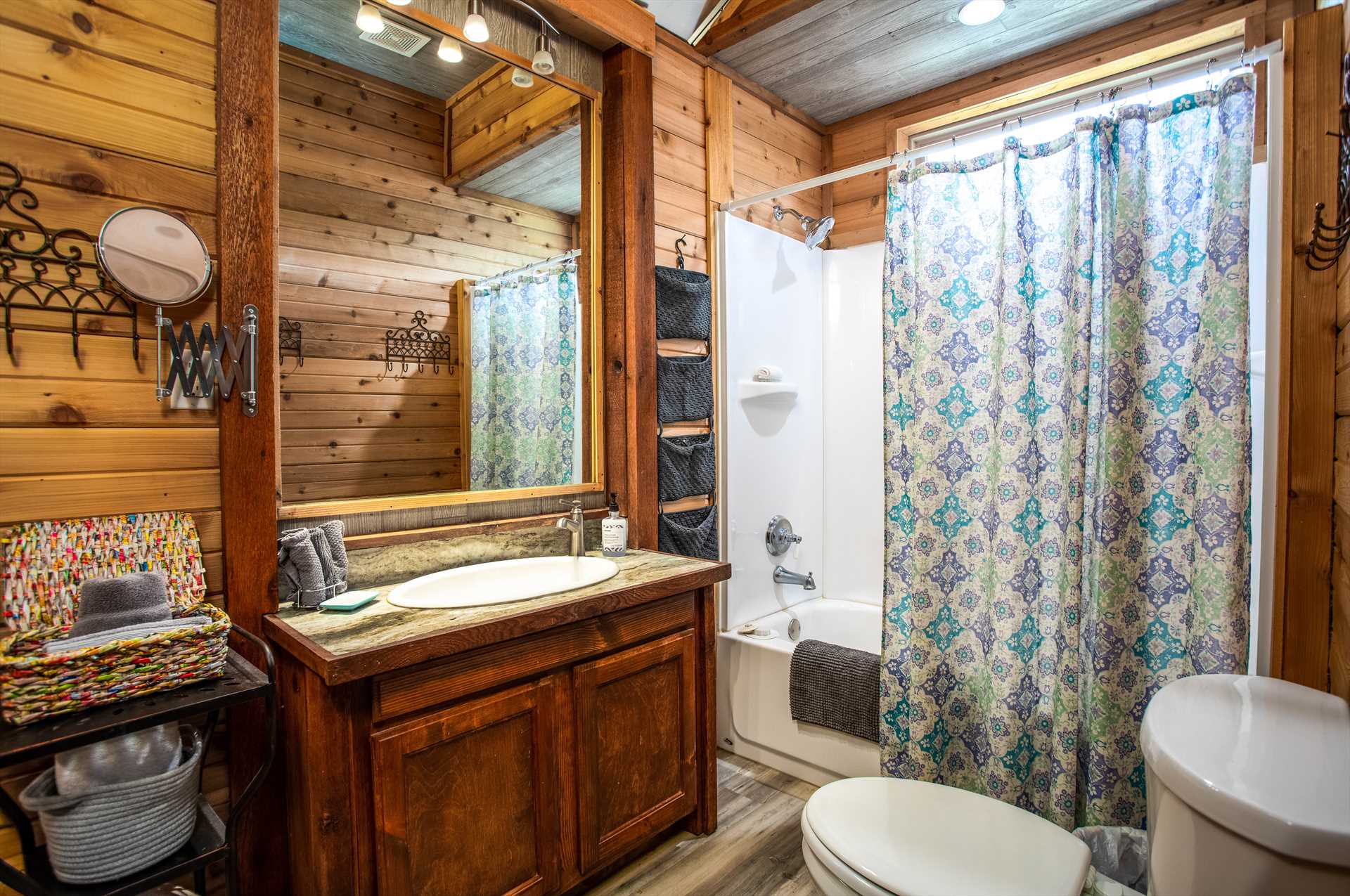                                                 For cleanup convenience, the Hideaway has a utility room with a washer and dryer combo.