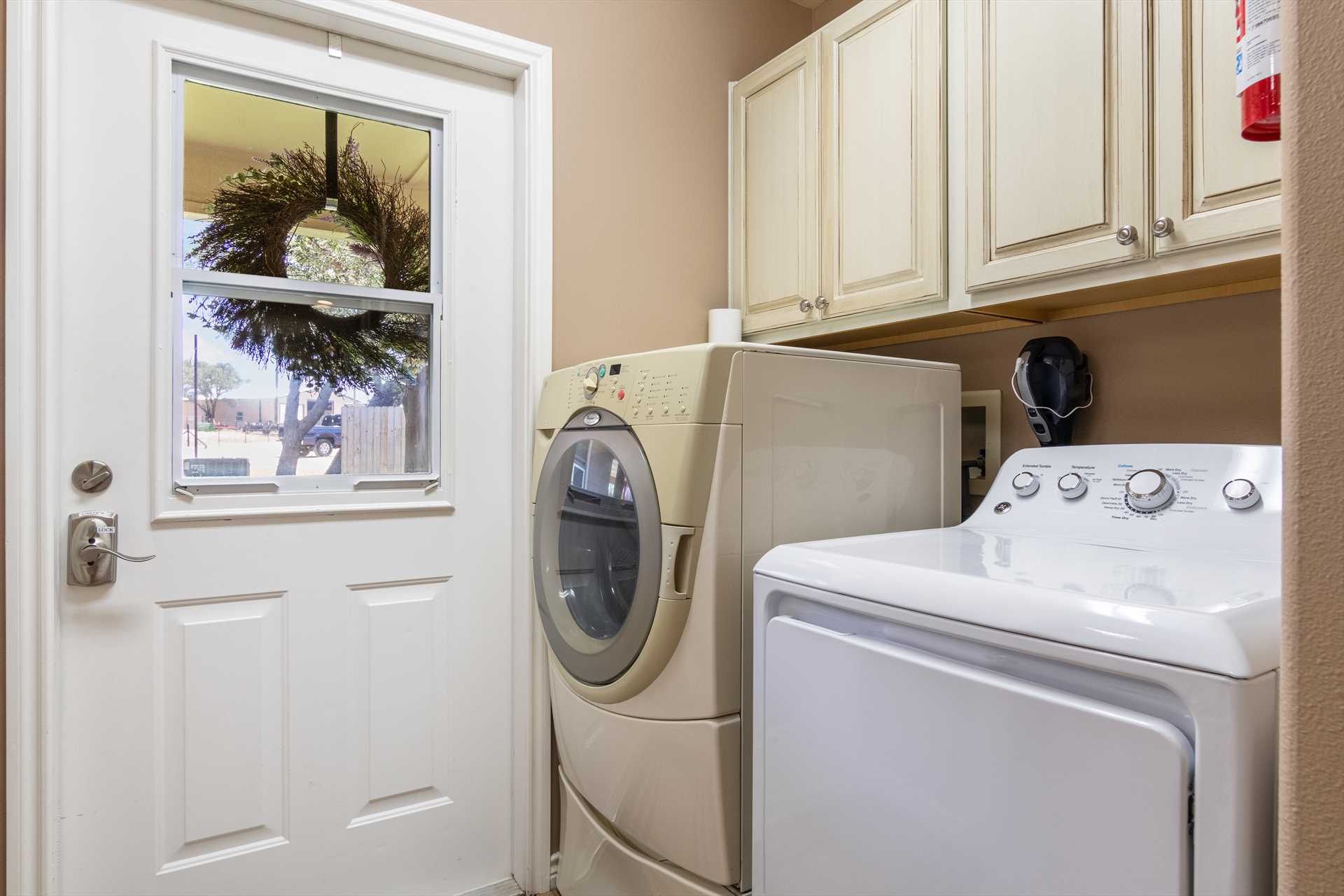                                                 A convenient washer and dryer will keep you ahead of laundry piling up!