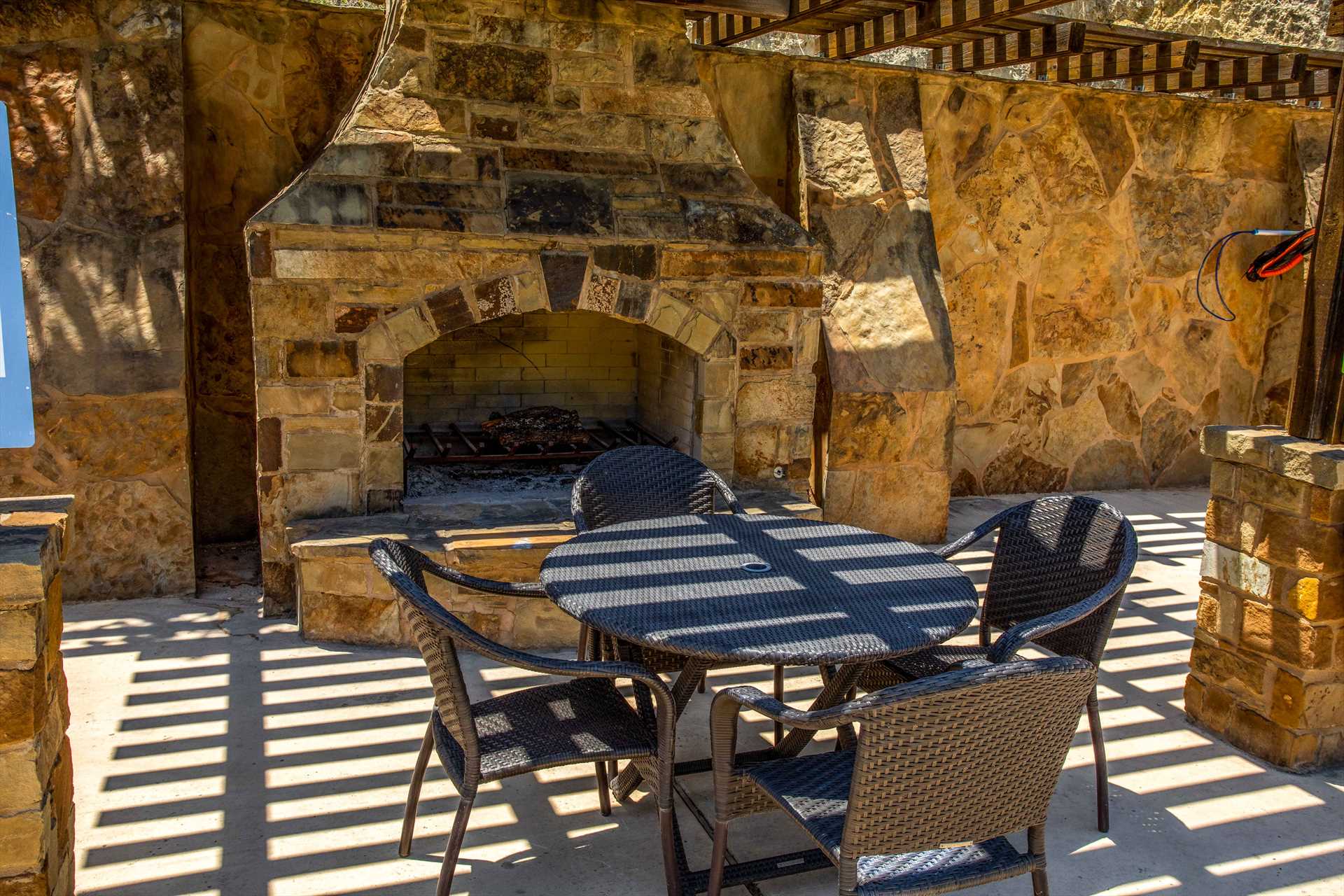                                                 Gather 'round the outdoor fireplace for conversation, snacks, and great company!