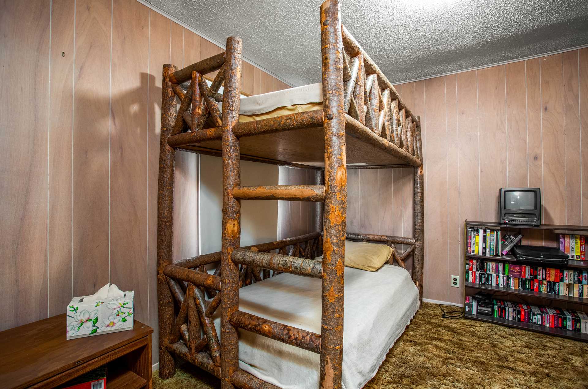                                                 Check out the wonderful wood work on the bunk bed frame!