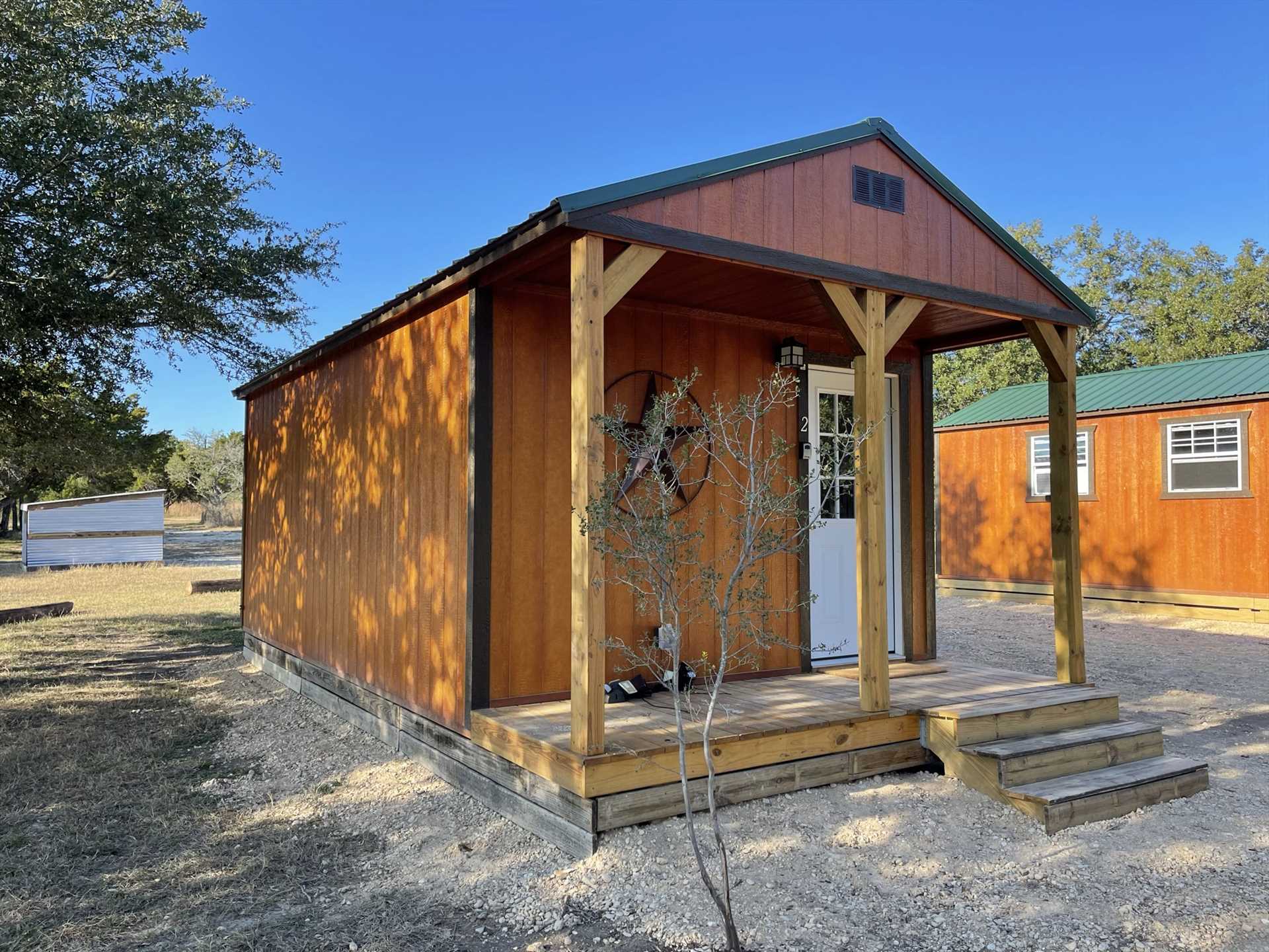                                                 Make the Great Heart Ranch Edwards Cabin your intimate home for a Hill Country getaway! The cabin comfortably sleeps up to three.