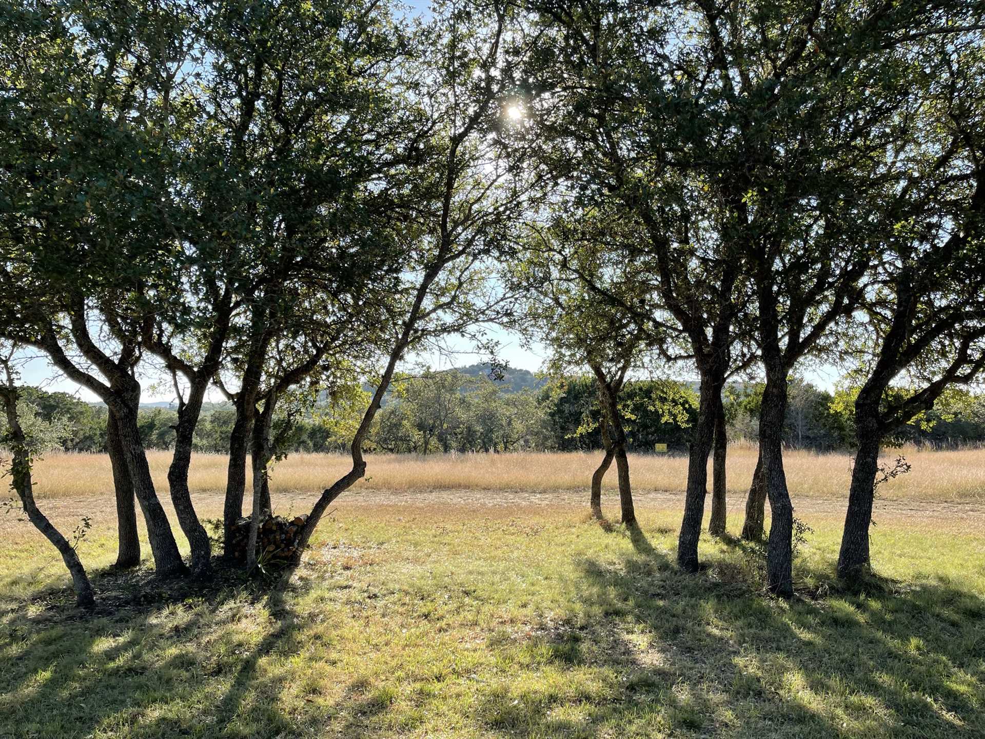                                                 Seven acres of Hill Country beauty are yours to explore, all surrounded by gorgeous mountain views!