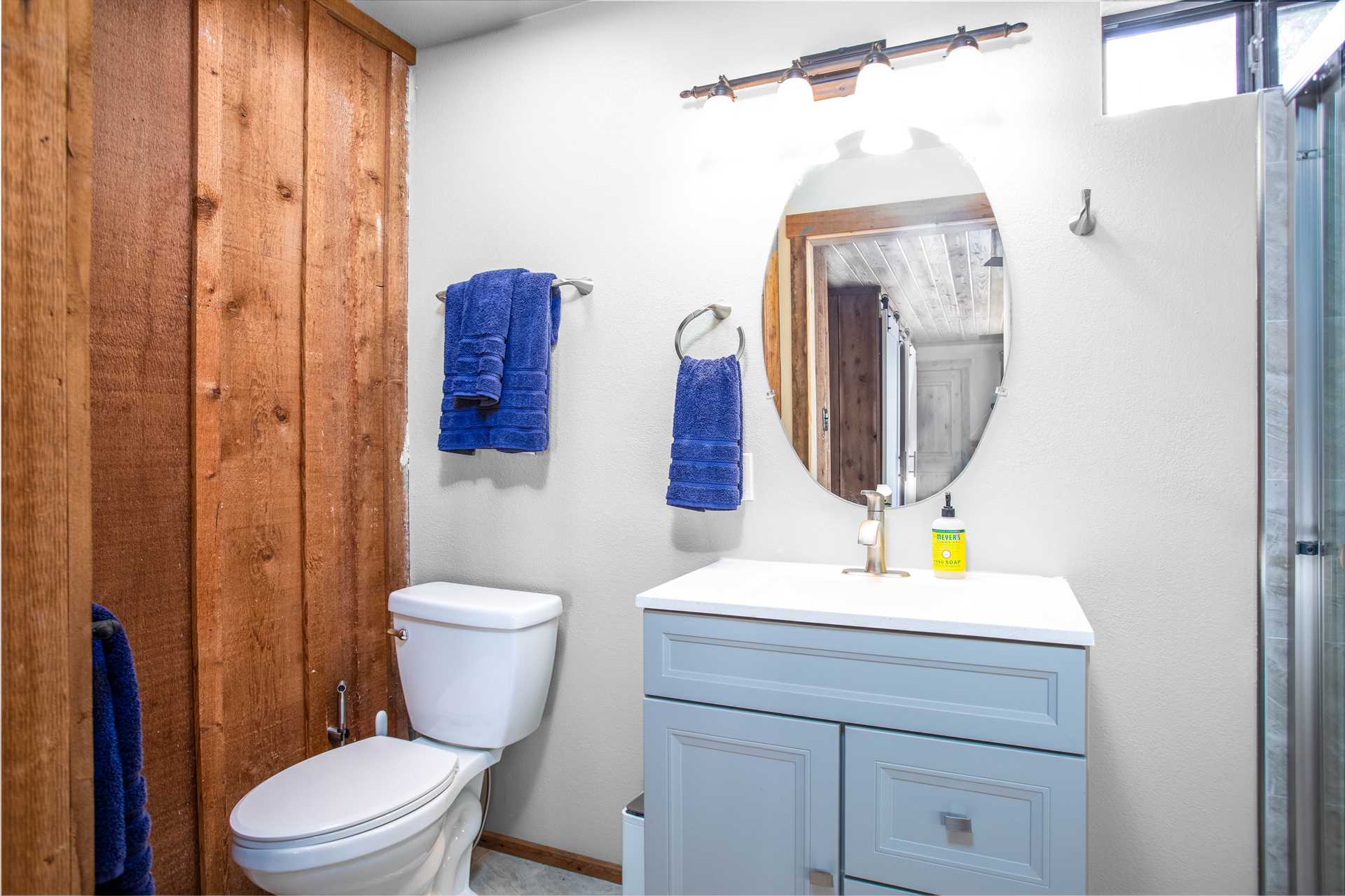                                                 Fresh linens and a roomy shower make cleanup a snap and a pleasure in the master bath!