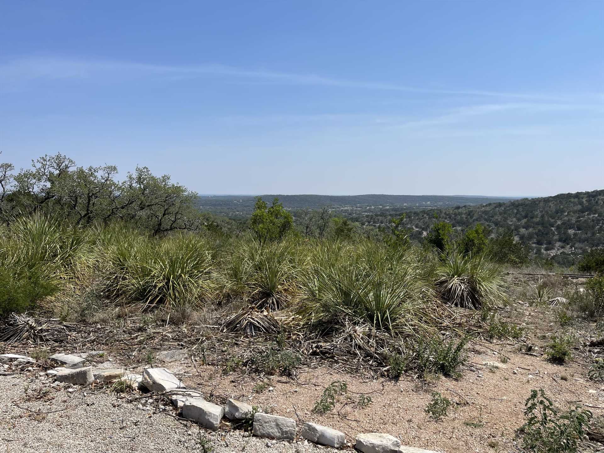                                                 With its elevated location, you'll have fantastic 30-mile views of the Hill Country in every direction!