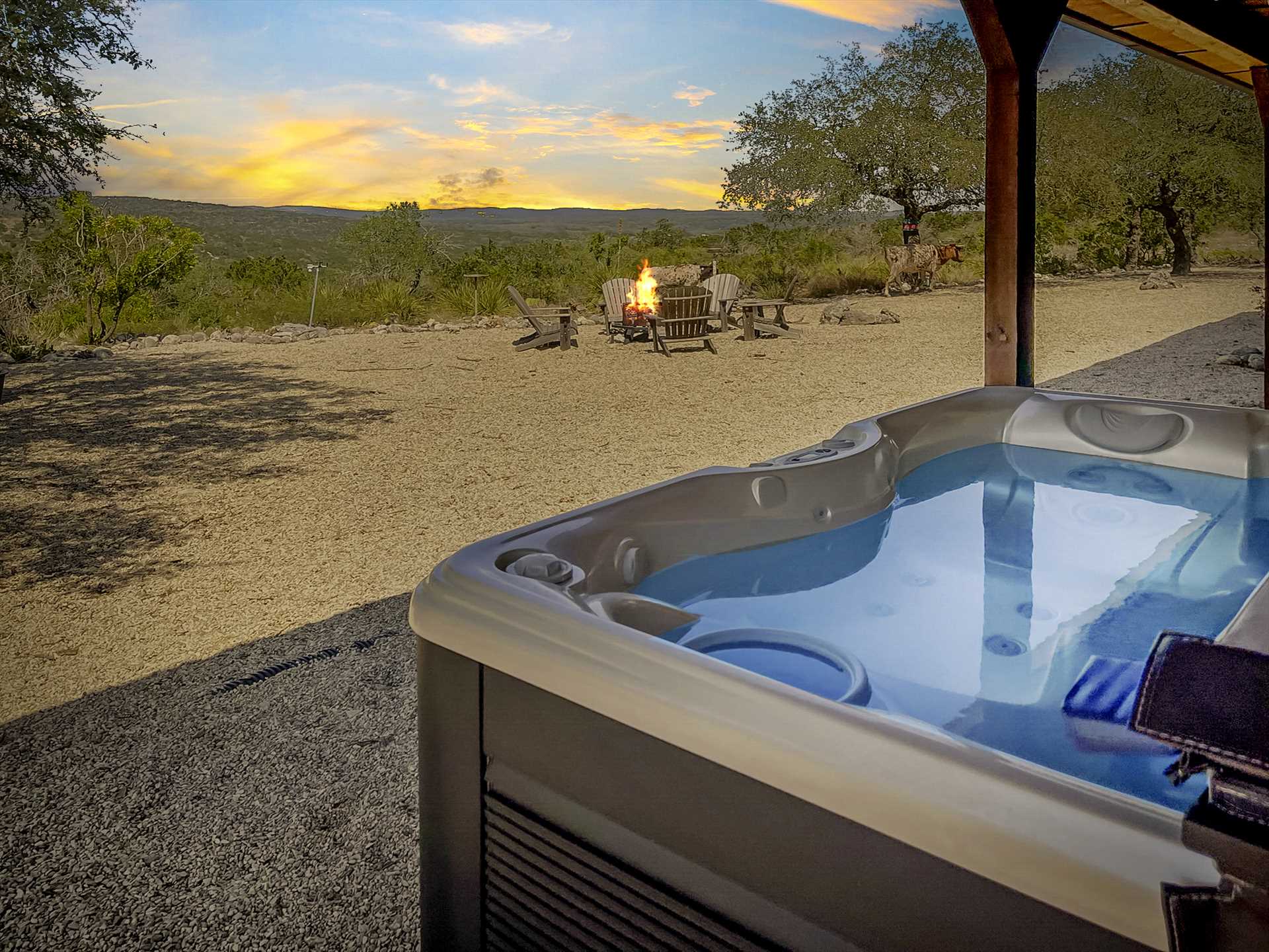                                                 The only thing that could make this Hill Country view even better is to enjoy it from a warm and soothing hot tub!