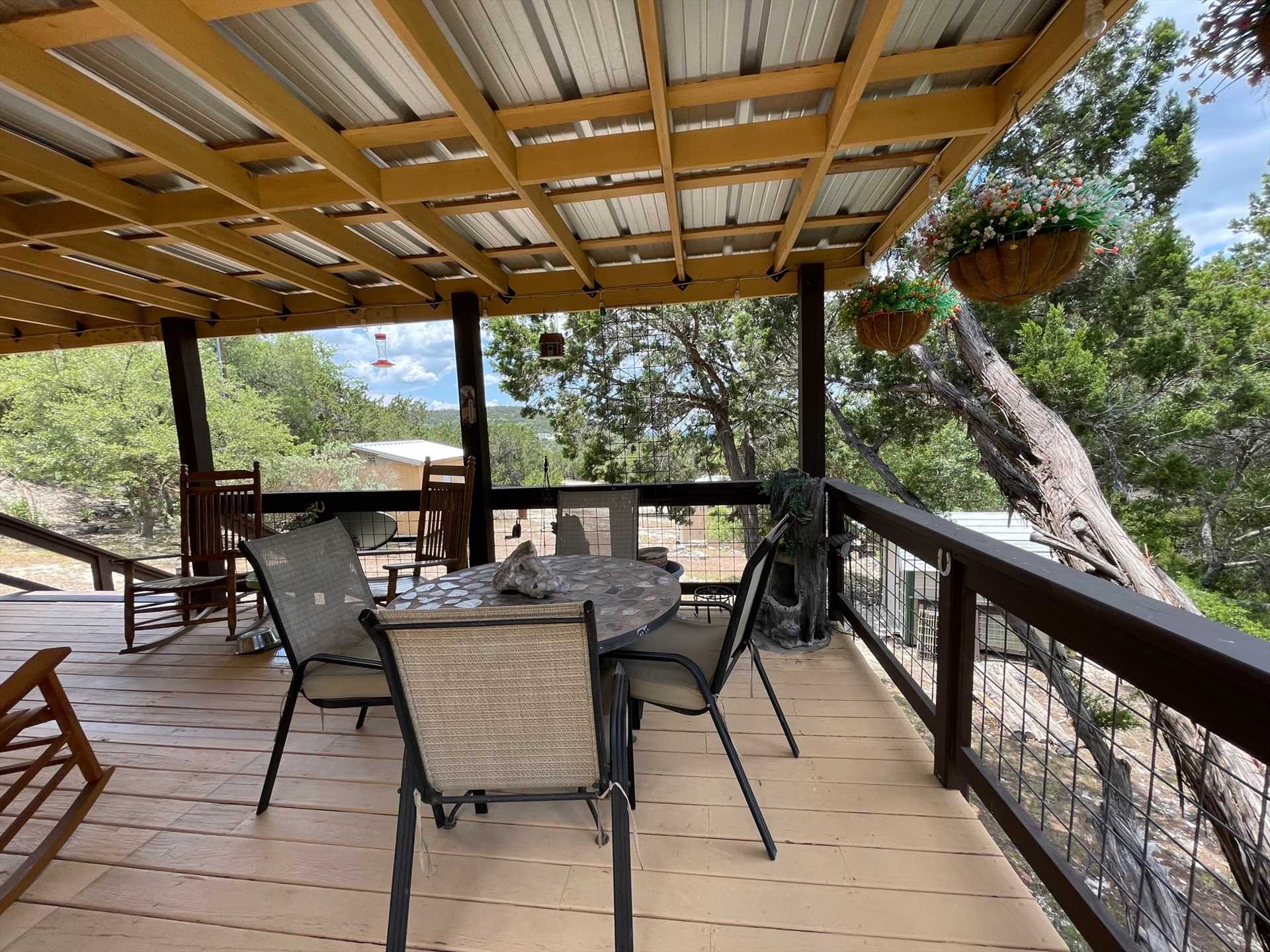                                                 Your elevated view from the shaded deck at Giddy Up gives you a great wildlife watching perch!