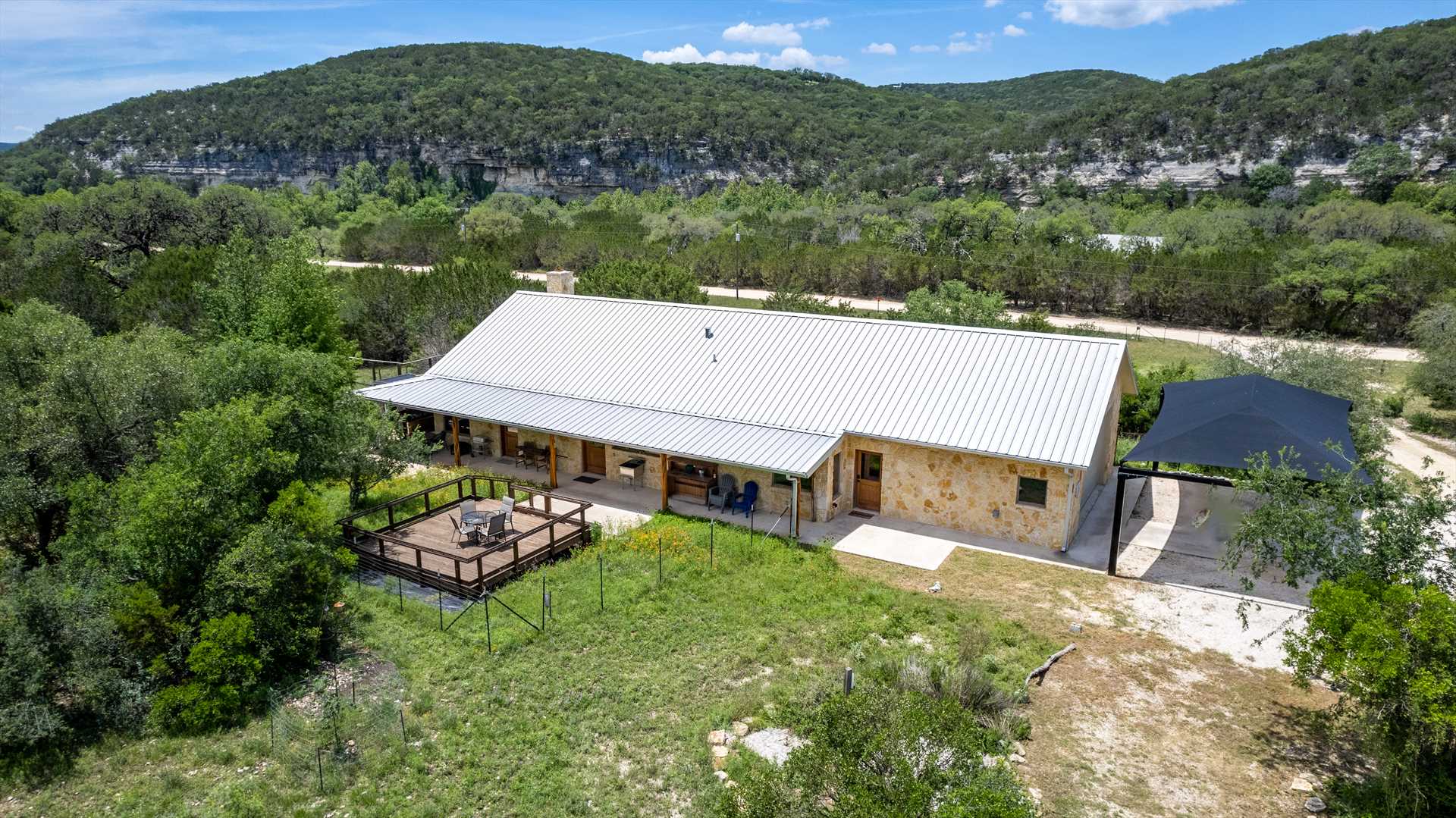                                                 Ten acres of outdoor space, and accommodation for up to ten people inside, make Roadrunner Canyon Ranch an ideal Hill Country getaway for the whole family!