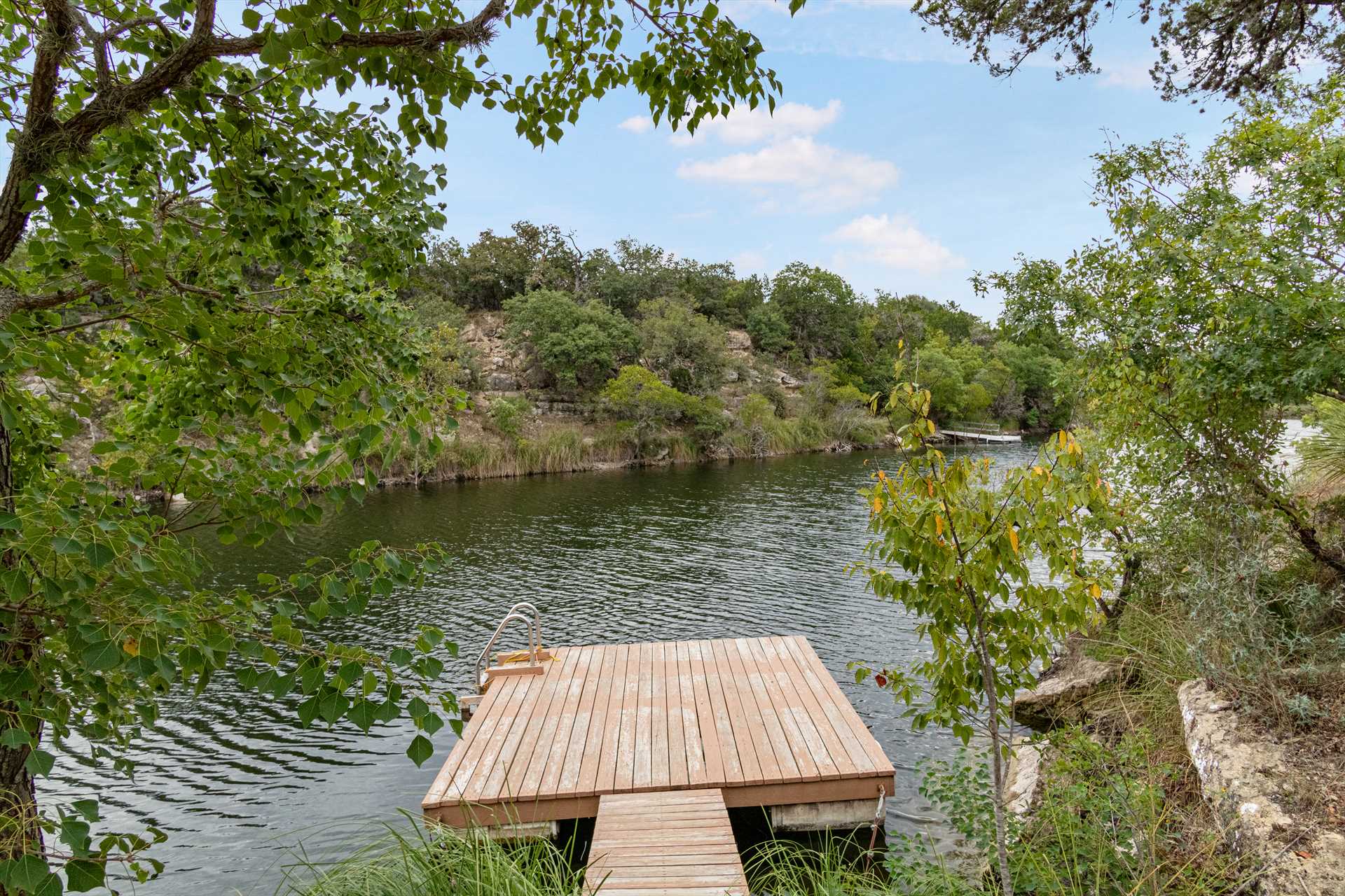                                                 Dive in off your private dock, or just decompress and dangle your tootsies in the cool water.