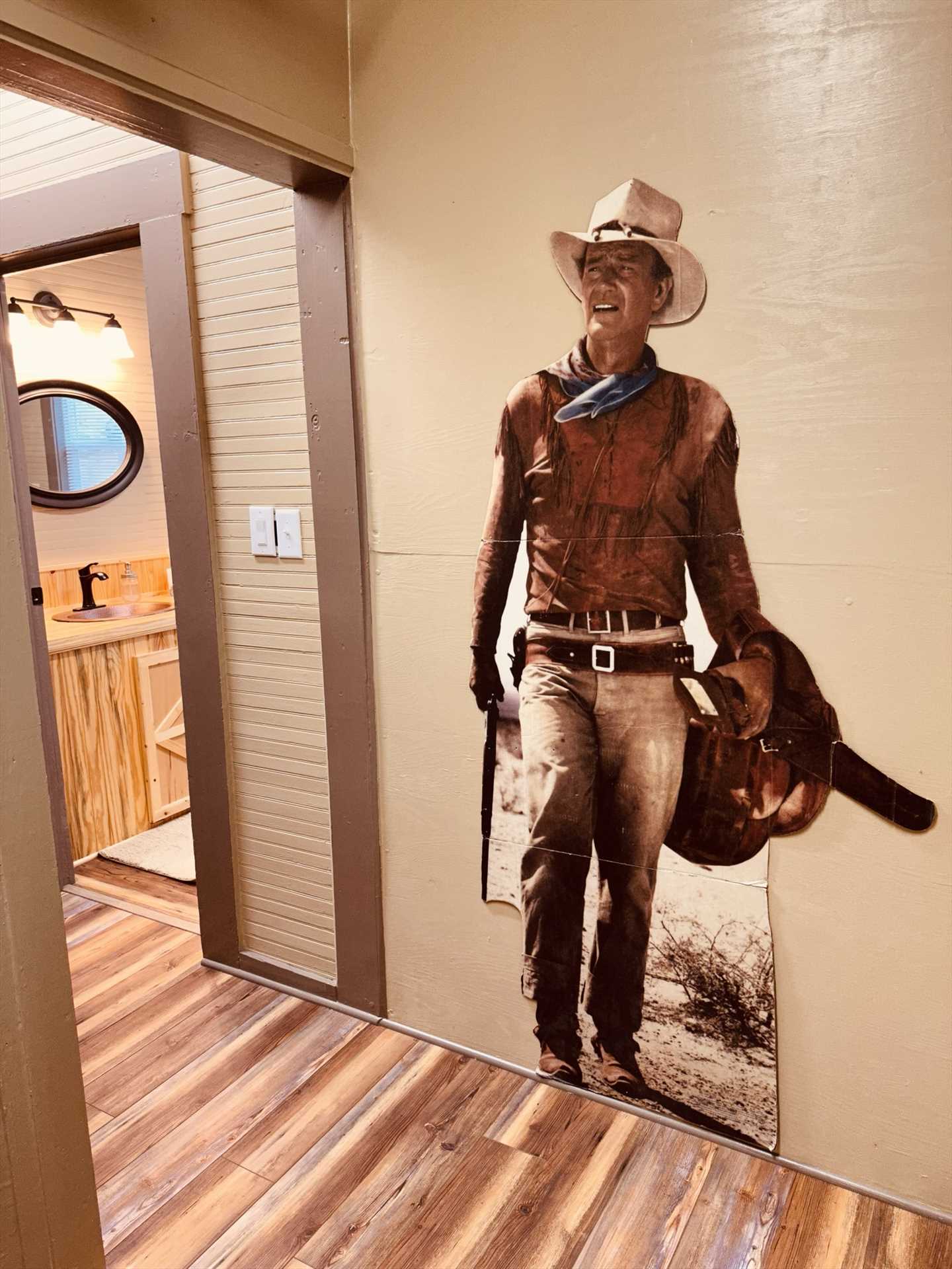                                                 Don't let this hombre catch you by surprise...it's just the Duke saying howdy!